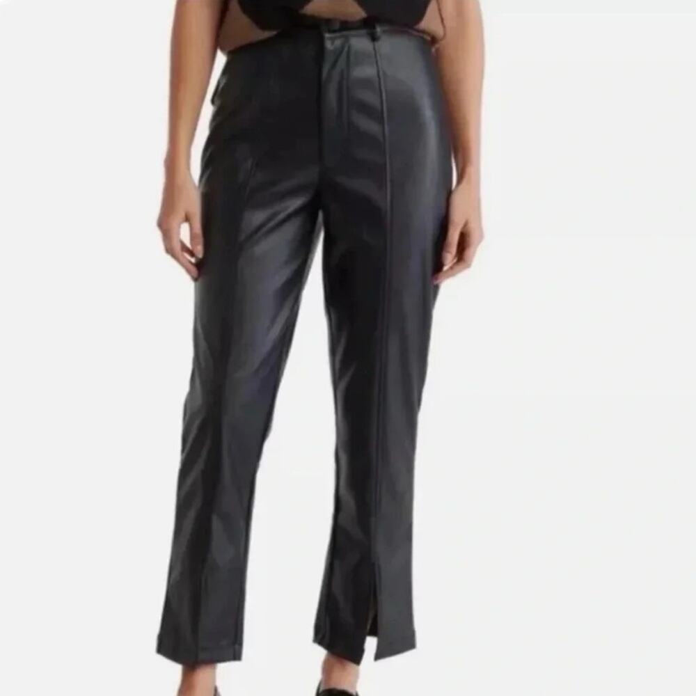 Wildfox Vegan Leather Princess Seams Pants - Black Beauty XS